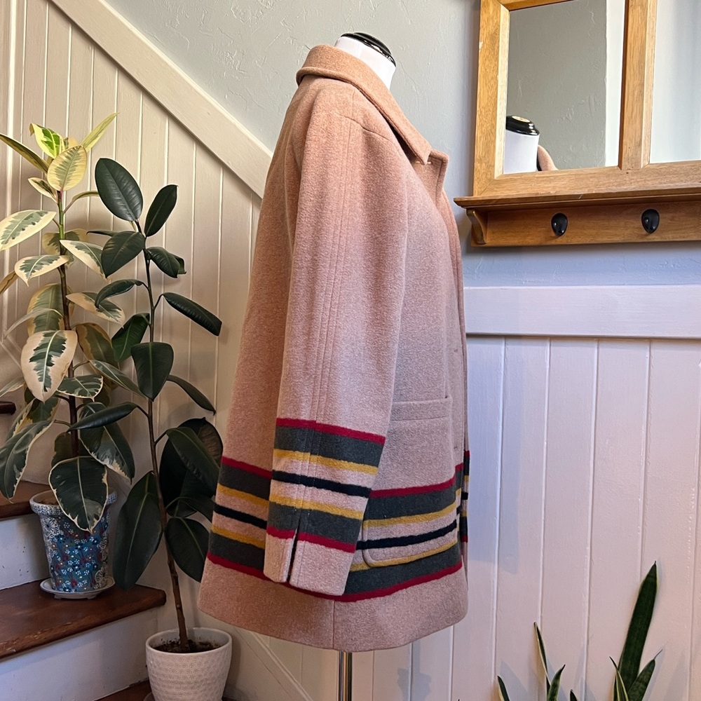 Pendleton Tan Wool Coat with Button Detail - Picture 6 of 13